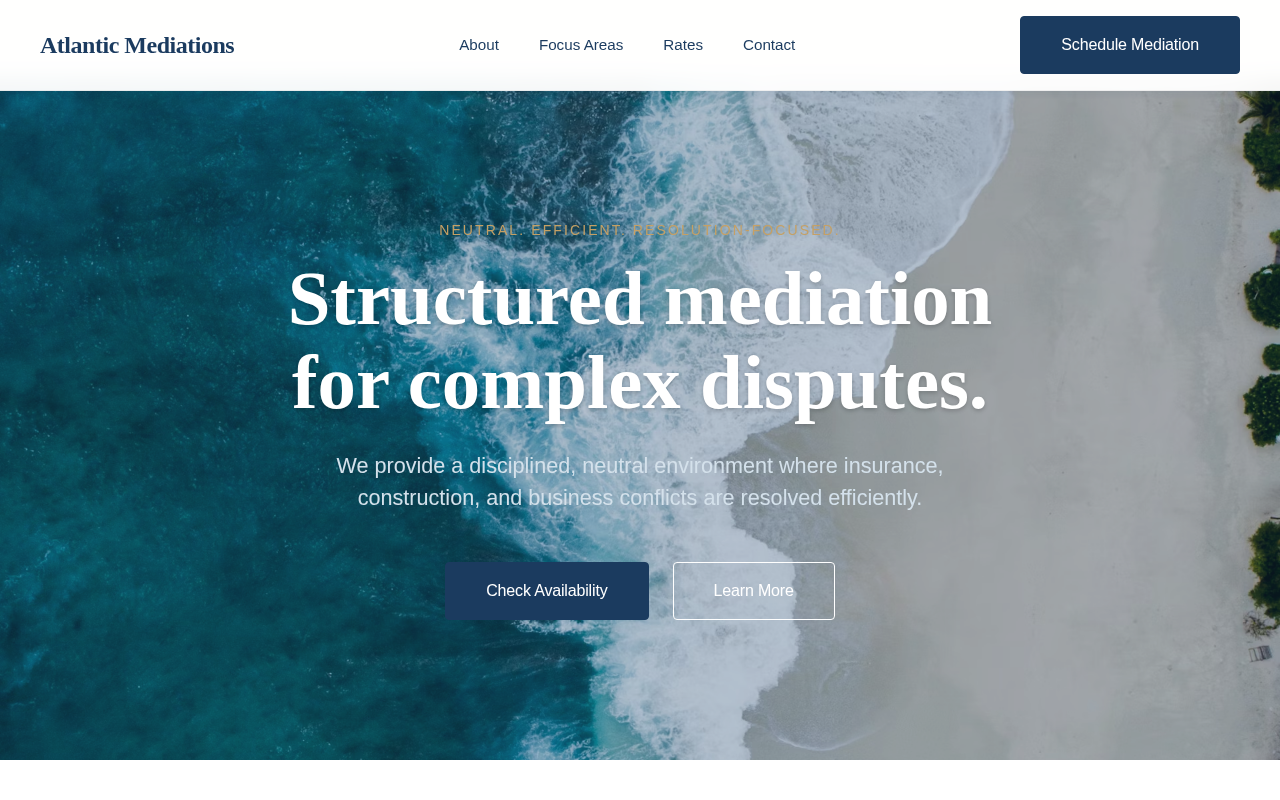 Atlantic Mediations website preview