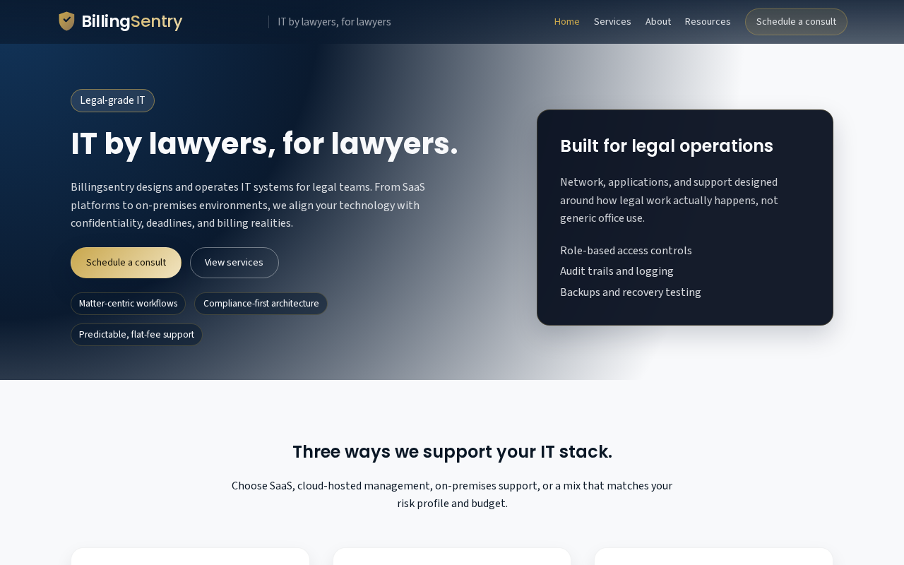 Billing Sentry website preview